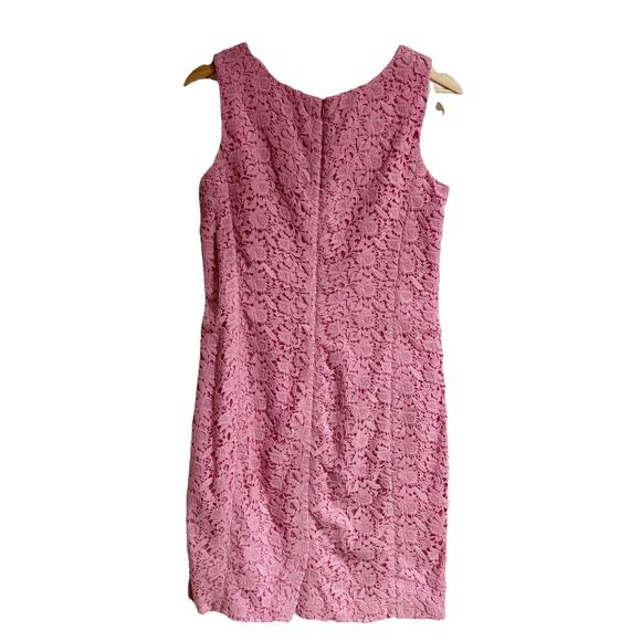 Talbots Women 6 Cotton Lace Sleeveless Dress Barbie Pink - Picture 7 of 7